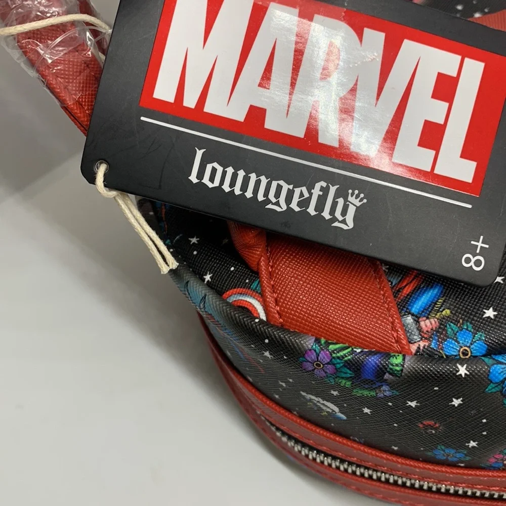Loungefly NEW Marvel Avengers Tattoo Black Red Mini Backpack Superhero Collector